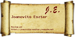 Joanovits Eszter névjegykártya